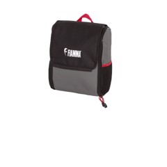 Svart FIAMMA necessär med minimalistisk design, klaffstängning och bärhandtag.